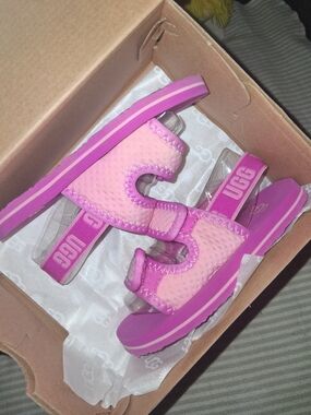 UGG Kids Pink and Magenta Slide Sandals